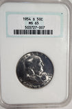 1954-S Franklin Half Dollar, MS65 NGC (13568)
