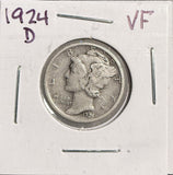 1924-D Mercury Head Dime, Circ. (13633)