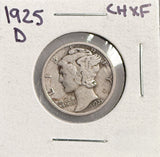 1925-D Mercury Head Dime, Ch XF. (13639)