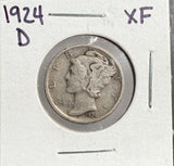 1924-D Mercury Head Dime, XF. (13657)
