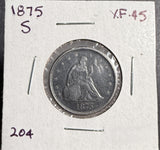 1875-S Twenty Cents, XF Detail (13659)
