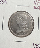 1834 Capped Bust Quarter, VF Detail, (13665). Lightly Cleaned. Great Eye Appeal. 