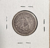 1876-CC Seated Liberty Quarter, Circ, (13671)