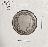 1897-S Barber Quarter, Circ. (13679)
