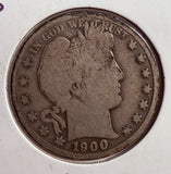 1900-S Barber Half Dollar, Circulated. (13729)