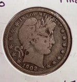 1902-O Barber Half Dollar, Circulated. (13733)