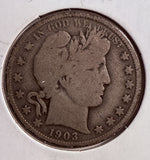 1903 Barber Half Dollar, Circulated. (13735)