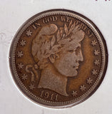 1911 Barber Half Dollar, Circulated. (13743)