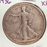 1936 Walking Liberty Half Dollar, Circulated. (13789)