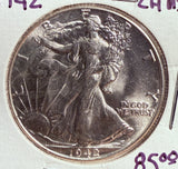1942 Walking Liberty Half Dollar, MS60+ (13795)