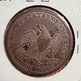 1847 Seated Liberty Silver Dollar, AU+ (13804)