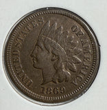 1869 Indian Head Cent, XF/AU (13887)