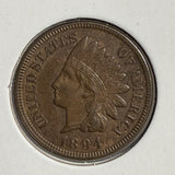 1894 Indian Head Cent, XF+. (13898)