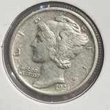 1921-D Mercury Head Dime, AU. (13957)