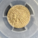 1911-D $2-1/2 Indian Gold Quarter Eagle, MS64 PCGS (13998). Strong D, Key Date.
