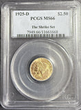 1925-D $2-1/2 Indian Gold Quarter Eagle, MS66 PCGS (14023)