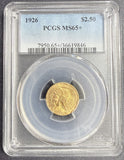 1926 $2-1/2 Indian Gold Quarter Eagle, MS65+ PCGS (14027)
