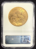 1907 $20 Double Eagle Gold Coin, MS60 NGC (14062)