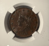 1828 Large Cent, Coronet Head, MS62BN NGC, (14078)