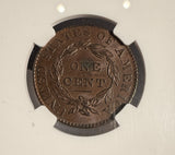 1828 Large Cent, Coronet Head, MS62BN NGC, (14078)