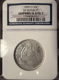 1859-O  Seated Liberty Half Dollar, SS REPUBLIC SHIPWRECK EFFECT (14090)