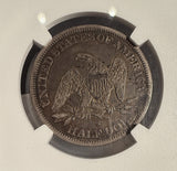 1866-S NO Motto Seated Liberty Half Dollar, XF40 NGC (14094)