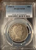 1909-S Barber Half Dollar, VF30 PCGS (14098)
