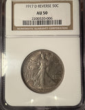 1917-D REV, Walking Liberty Half Dollar, AU50 NGC (14120)