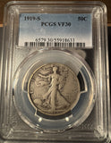 1919-S Walking Liberty Half Dollar, VF30. PCGS (14122)