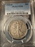 1920-D Walking Liberty Half Dollar, VF20. PCGS (14124)