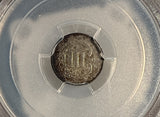 1851-O 3ct Silver, "trime" AU58 PCGS GS, (14140). Key Date, Nice color. Great Eye Appeal.
