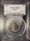 1913 T-1 Buffalo Nickel, MS66 PCGS (14154)