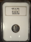 1926-D Mercury Dime, MS64FB, NGC, (14198)
