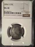 1896-S Barber Quarter, VG10  NGC, (14212)