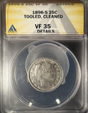 1896-S Barber Quarter, VF35 Details,  ANACS (14214)