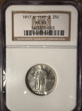 1917-D T-2 Standing Liberty Quarter, MS63, NGC. (14220)