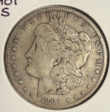 1901-S Morgan Silver Dollar, Circulated. (14292)