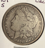 1901-S Morgan Silver Dollar, Circulated. (14298)