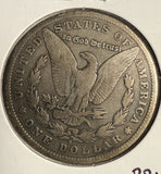 1892-S Morgan Silver Dollar, Circulated. (14304)
