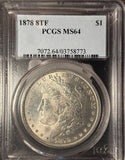 1878 8TF  Morgan Silver Dollar, MS64 PCGS. (14330)