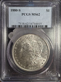 1880-S Morgan Silver Dollar, MS62 PCGS. (14348)