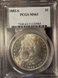 1882-S Morgan Silver Dollar, MS63 PCGS. (14366)