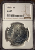 1883-S Morgan Silver Dollar, MS63 NGC. (14368)