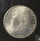 1884-CC Morgan Silver Dollar, MS63. (14378)
