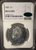 1885 Morgan Silver Dollar, MS63DPL NGC CAC. (14380)