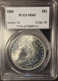 1885 Morgan Silver Dollar, MS65 PCGS. (14384)