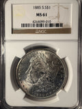 1885-S Morgan Silver Dollar, MS61 NGC. (14394)