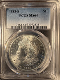 1885-S Morgan Silver Dollar, MS64 PCGS. (14396)