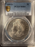 1885-S Morgan Silver Dollar, MS64 PCGS GS. (14398)