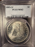 1885-CC Morgan Silver Dollar, MS62 PCGS . (14402)